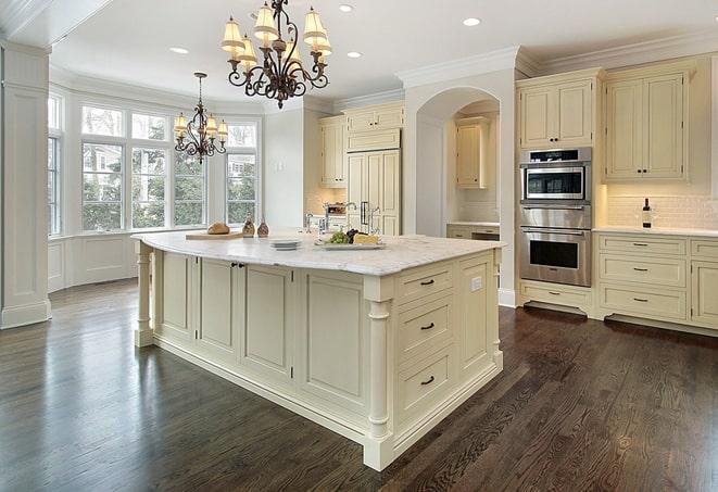 natural wood-look laminate floors in a living room in Collegedale